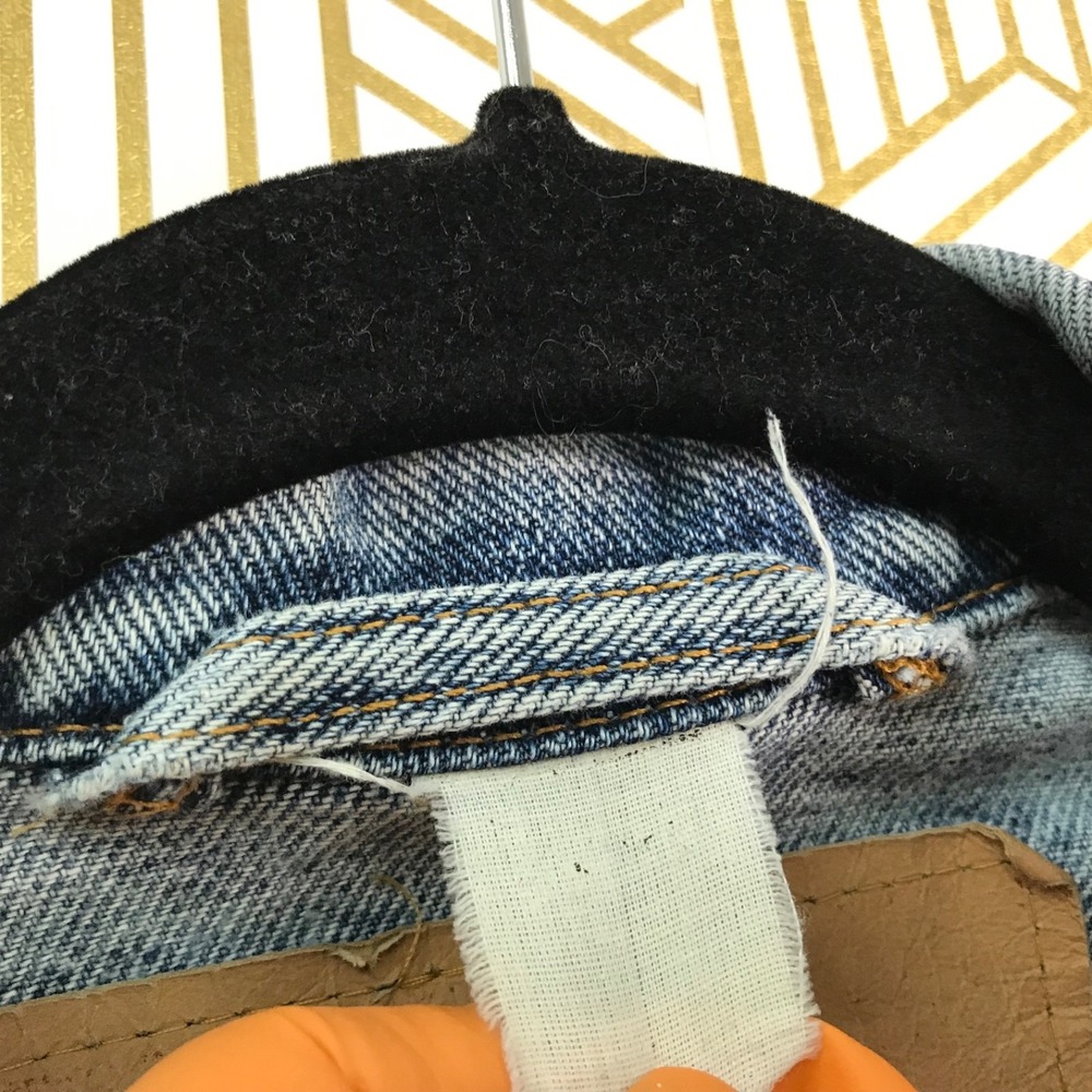 Vtg Levi's Mens Trucker Denim Jacket XL? Blue Cotton Button Front Pockets - Picture 8 of 9